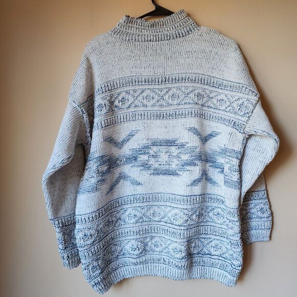 Vintage David Brett Sweater Womens Size Not Labeled XL? Cable Knit Gray Blue - Picture 6 of 7